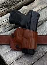 Right Hand Brown Leather OWB Yaqui Belt Holster for H&K P30, P30SK, USP