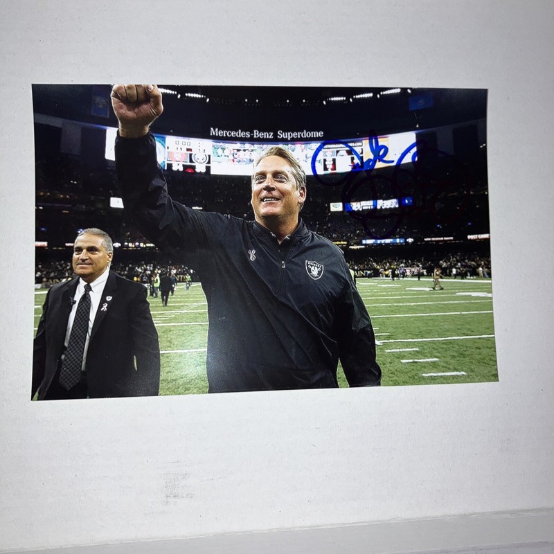 Oakland Raiders Jack Del Rio Signed Autographed 4x6 Photo NFL Las Vegas Raiders