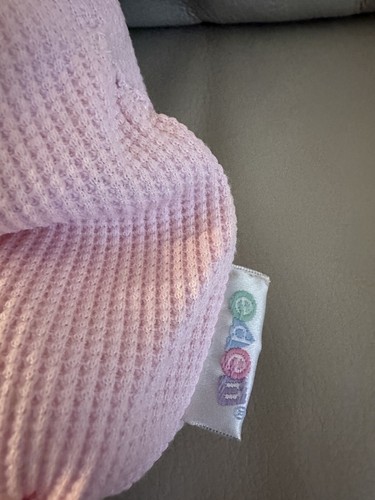 VTG Eden Waffle Thermal Baby Doll Terry Cloth Pink White Textured Plush 10 READ - Picture 2 of 17