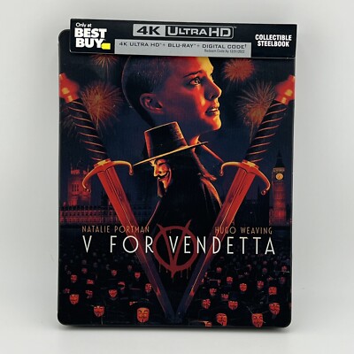 V for Vendetta (4K Blu-Ray, 2005) Best Buy Steelbook NOTE