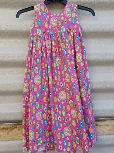 Handmade children Amanda Remembered Girls Smocked Dress, Hot Pink w/Multi, 6x - Picture 3 of 5