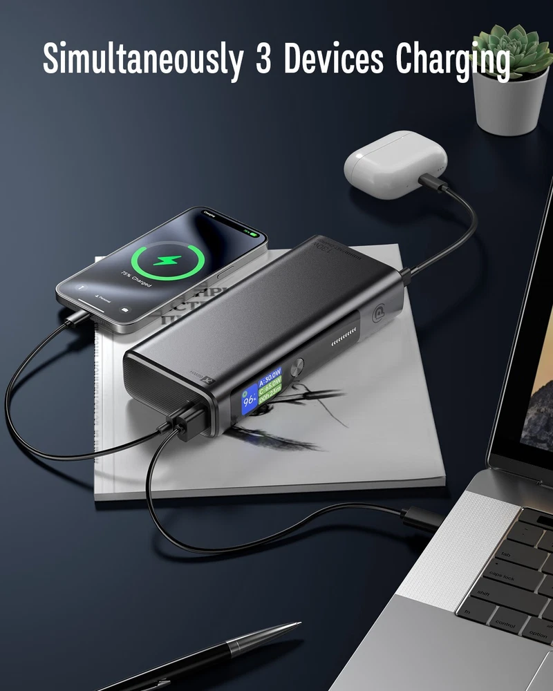 Power Bank 18400mAh 130W Charger Portable External Battery Backup For Cell Phone