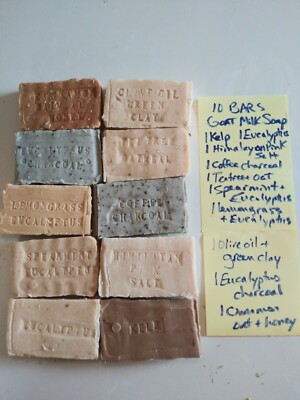 10 BARS GOAT MILK SOAP FREE SHIPPING HAPPY GOAT CREAMERY PURE ESSENTIAL OILS TOP