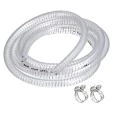 1/2" ID x 10 Ft PVC Tube Steel Wire Reinforced Tubing Flexible Hose Pipe Clear