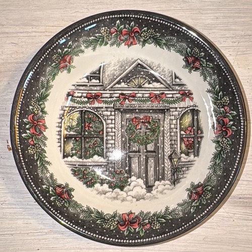 Vtg Royal Stafford Christmas Home Set of Ceramic Holiday Plates & Bowl, England - Picture 10 of 14