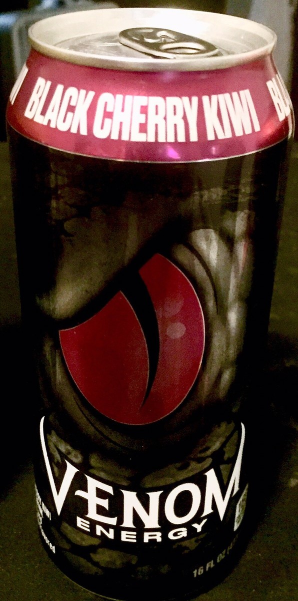 VENOM ENERGY DRINK - FULL 16oz Can - BLACK CHERRY KIWI - Brand New