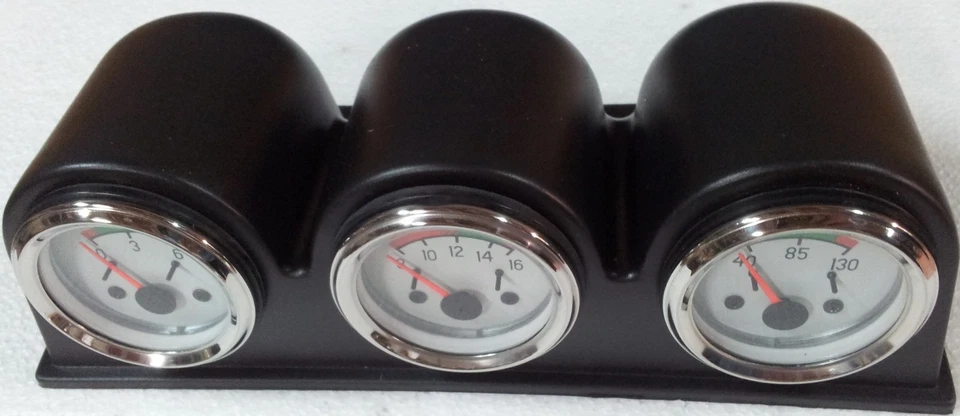 CONJUNTO DE RELOJES: MANOMETRO, VOLTIMETRO Y TERMOMETRO CON SOPORTE - Imagen 4 de 4