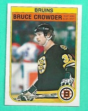 (1) BRUCE CROWDER 1982-83 O-PEE-CHEE # 9 BRUINS ROOKIE NM CARD (W2745)