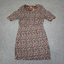 Maison Scotch Dress Womens 3 brown Leopard summer casual bodycon boudoir Size 3