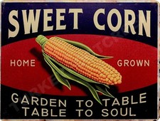 Sweet Corn 9" x 12" Metal Sign