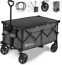 Sekey 220L Collapsible Foldable Wagon with 330lbs Weight Capacity, Heavy Duty