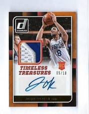 2015-16 Donruss Jahlil Okafor Auto Patch Rookie #d 5/10 Timeless Treasures 