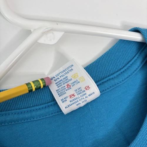 Vintage 90s Jerzees Blank 50/50 Heavyweight Tshirt Teal Size L Made in USA - Bild 9 von 9