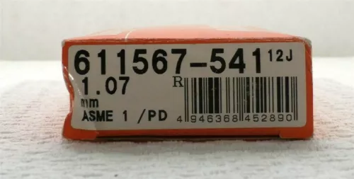 Mitutoyo Steel Rectangular Gage Block, ASME Grade AS-1, 1.07 mm Length