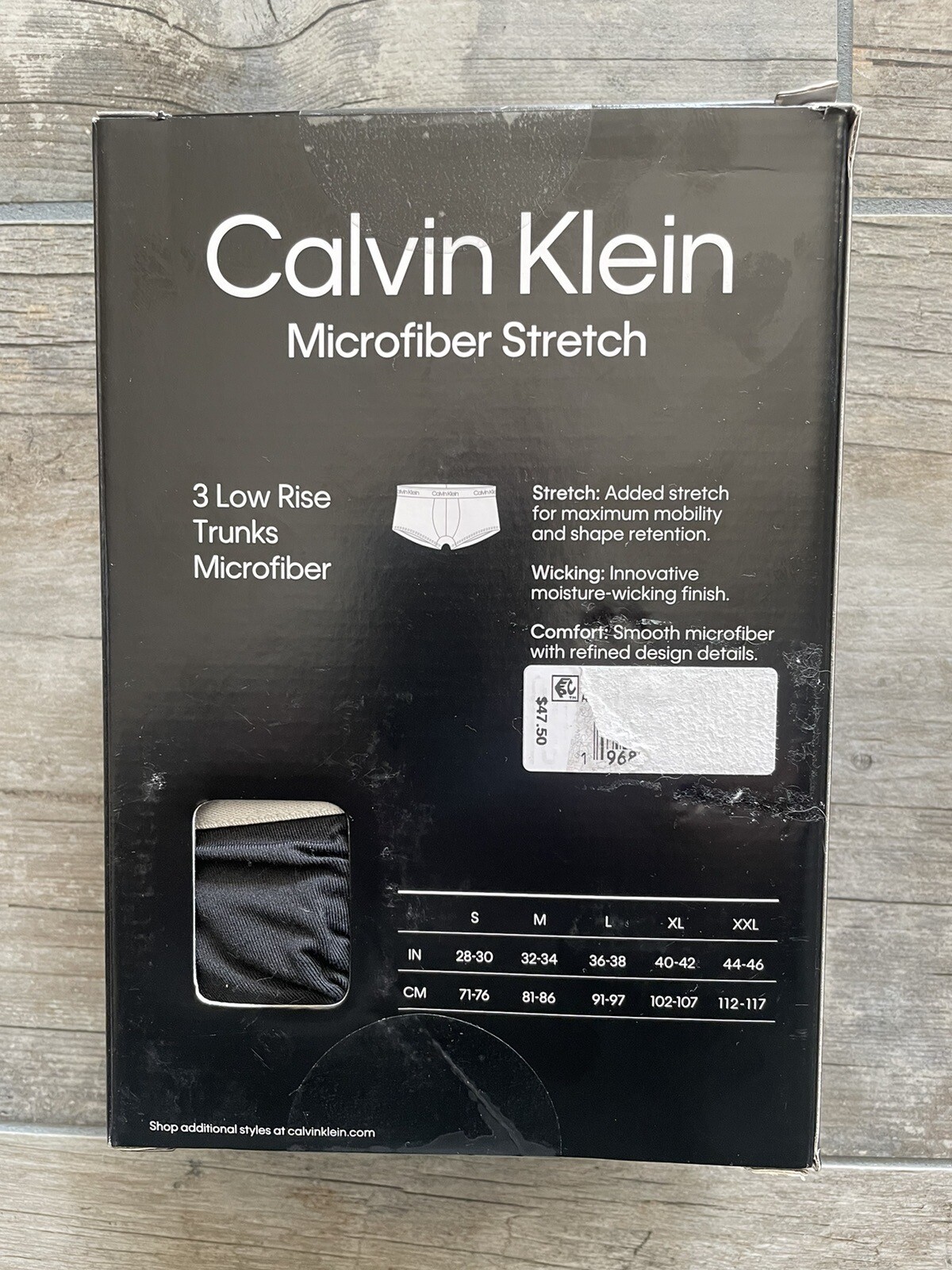 Calvin Klein Trunks Mens XL Black Microfiber Stretch Wicking Underwear thumbnail 3