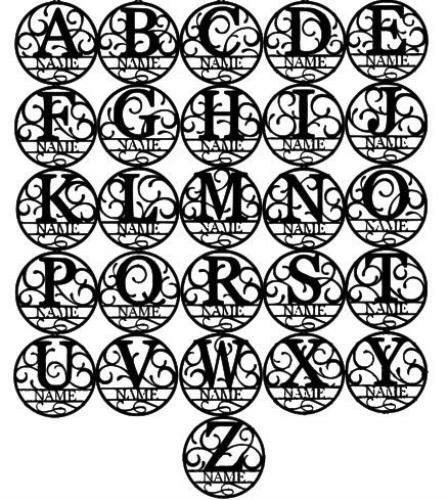 Letrero grande con monograma de madera con letra/nombre de diseño de vid redonda personalizado de 18 pulgadas Foto 4 de 4