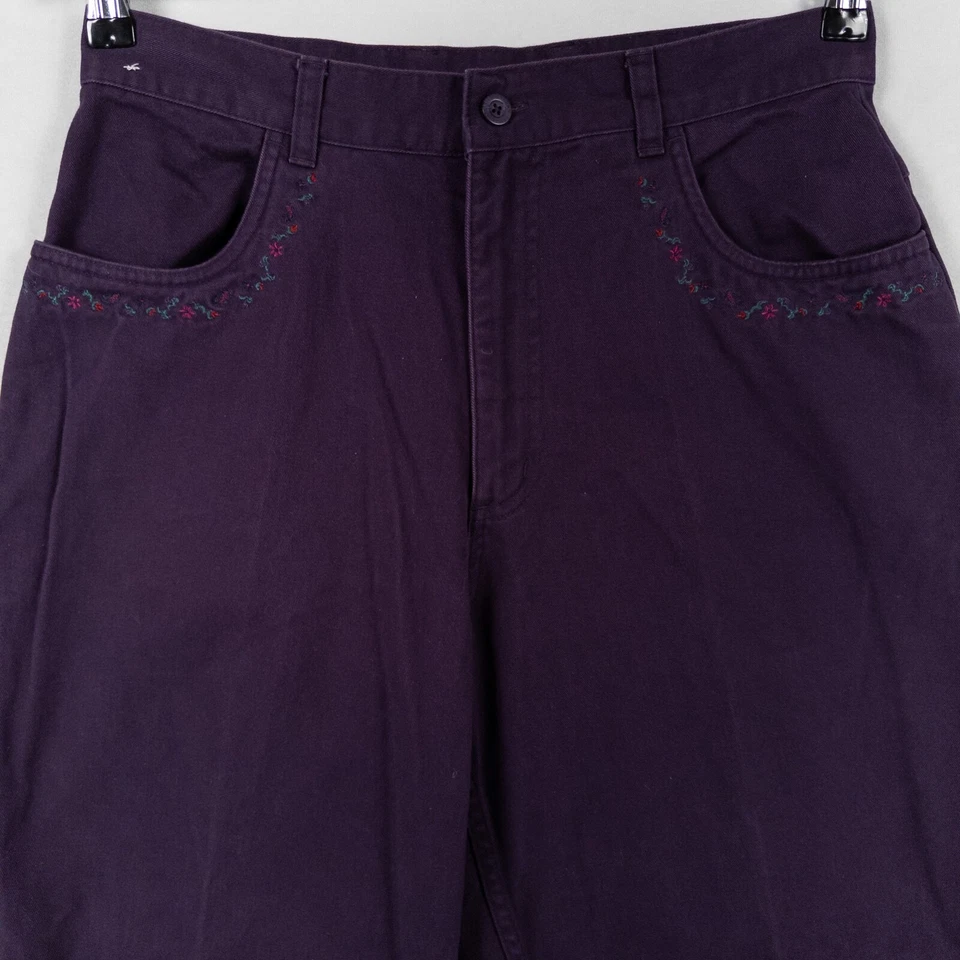 Pantalón Northern Reflections 9/10 púrpura algodón sarga bordados bolsillos cabaña Foto 2 de 4