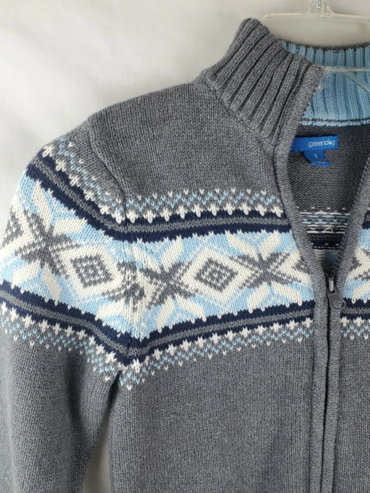 Greendog Boy's Gray Fair Isle Sweaters Size 5 - Image 3 of 4