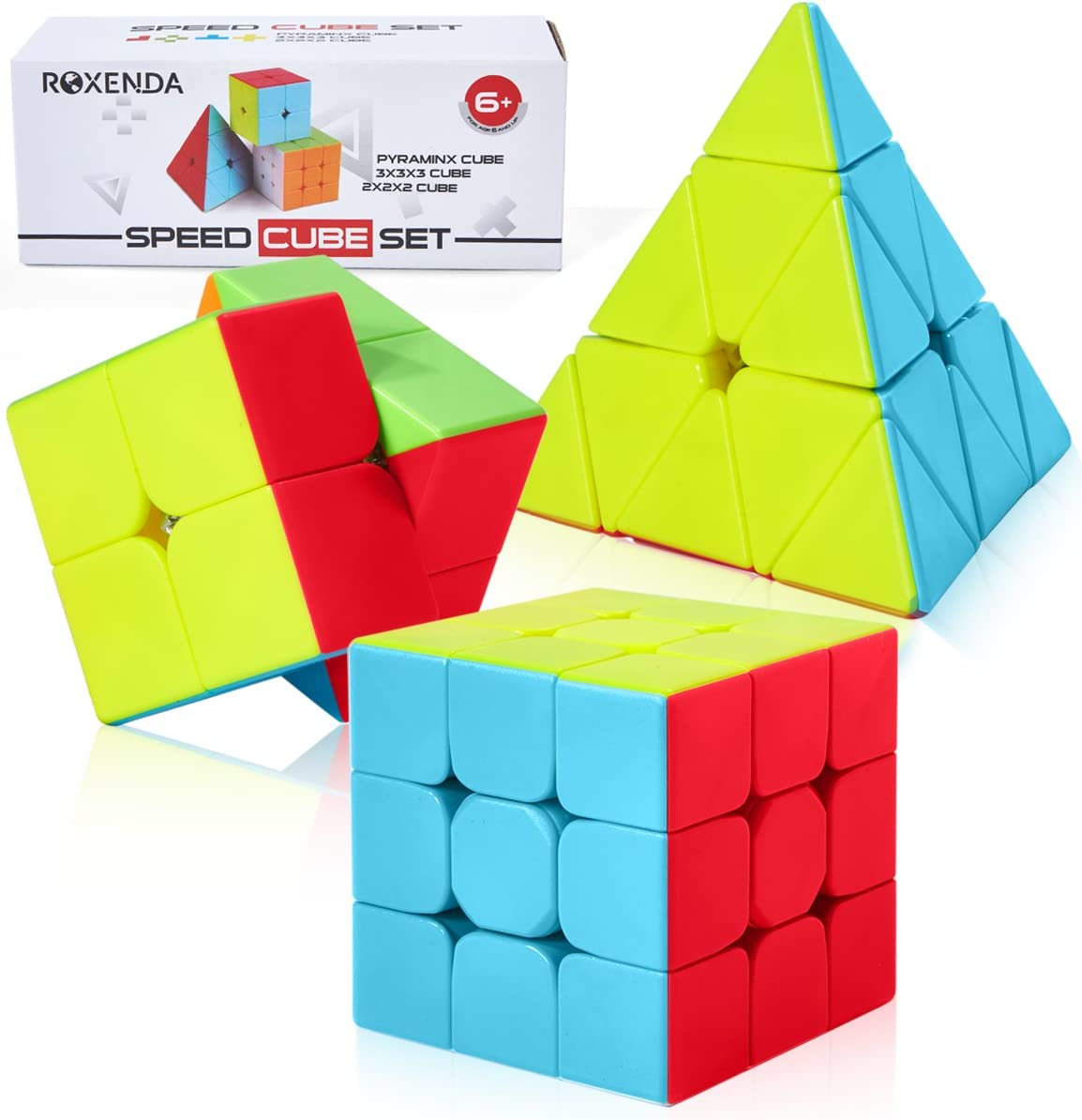 THE Ⅹ3枚セットになります Speed Cube Set, Magic Cube Set of 2X2X2 3X3X3 Pyramid Cube Smooth