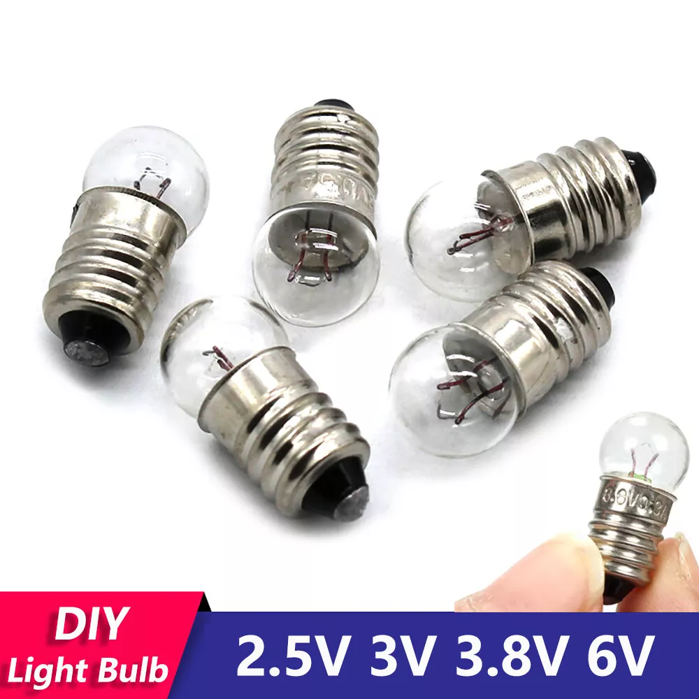 Mini Small Light Bulb 2.5V 12V Screw Base Lamp for Physical Experiment DIY Toy
