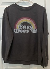 WildFox Heather Gray "Easy Does It" Statement Sweatshirt Size Small