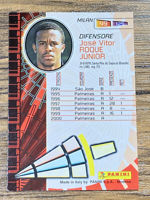Free Shipping! Panini Calcio Cards 2001 Serie A #49 Roque Junior