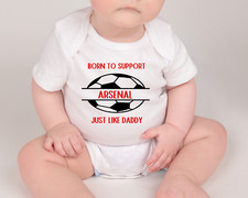  Born to Support Football Team Just Like Daddy Baby Grow vests many teams & size