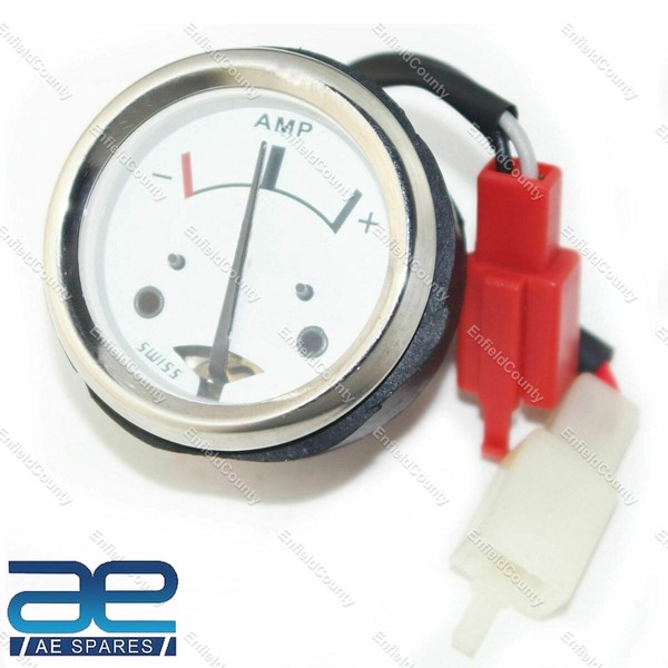 FüR Royal Enfield Bullet Amperemeter Amp WeißEs Zifferblatt 12 Volt-image