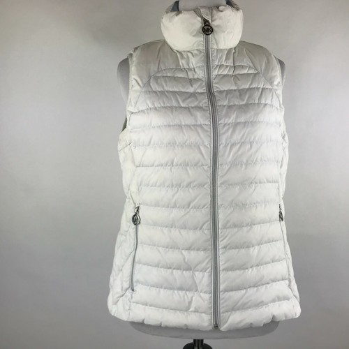 Michael Kors Women White Zip Up Puffer 