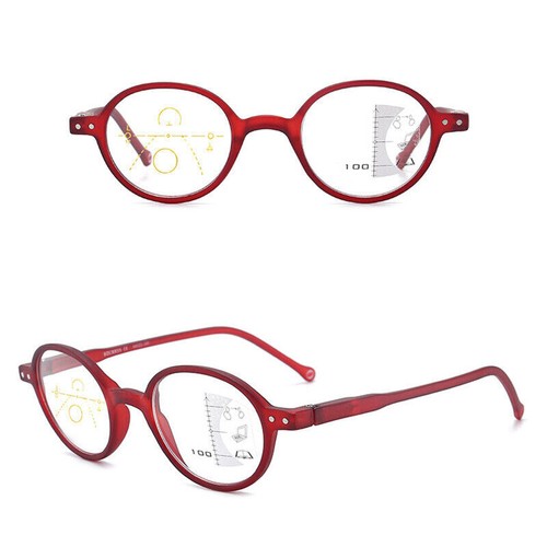 Occhiali da Lettura Unisex Rotondi Progressivi Multifocus Anti Luce Blu Full Frame @ - Foto 18 di 18