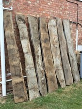 Seasoned Live Edge Oak Wood Slabs