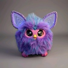 Furby Purple Plush Tie Dye Interactive Toy 2023 Glowing Ears Tested Works