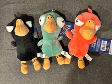 Goose Goose Duck 8 - 3 Plush Stuffed Animals red, green, black New with Tag
