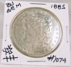 1885 MORGAN SILVER DOLLAR FROM ORIGINAL BANK BAG GEM BU US MINT #1074