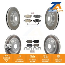 Front Rear Semi-Metallic Pad Coated Disc Brake Rotors Kit For Audi A6 Quattro A7