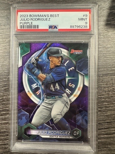 2023 Bowmans Best Julio Rodriguez Purple PSA 9 029/250