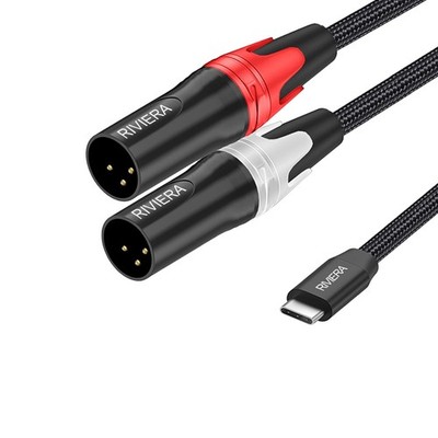 10FT/3.0M Audio Cable USB to 2 XLR Cable Nylon Braid Aux Cable Low Noise for ...