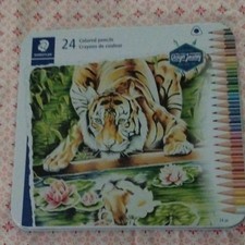 Staedtler Noris Club 24 Triangular Colored Pencils Tin Set Multicolor 1278M24A6