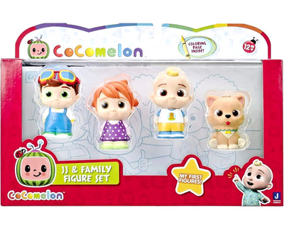 Cocomelon JJ Family Figure Set 4Pc 2.5'' Jazwares Toy Super Gift For Kids BNIB