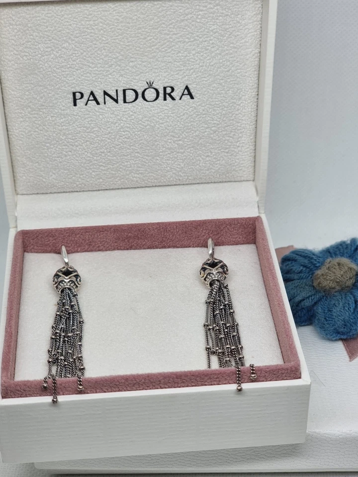 NEW Genuine Pandora Spring 2018 Enchanted Tassel Dangle Earrings 💕 BOXED - Image 2 of 4