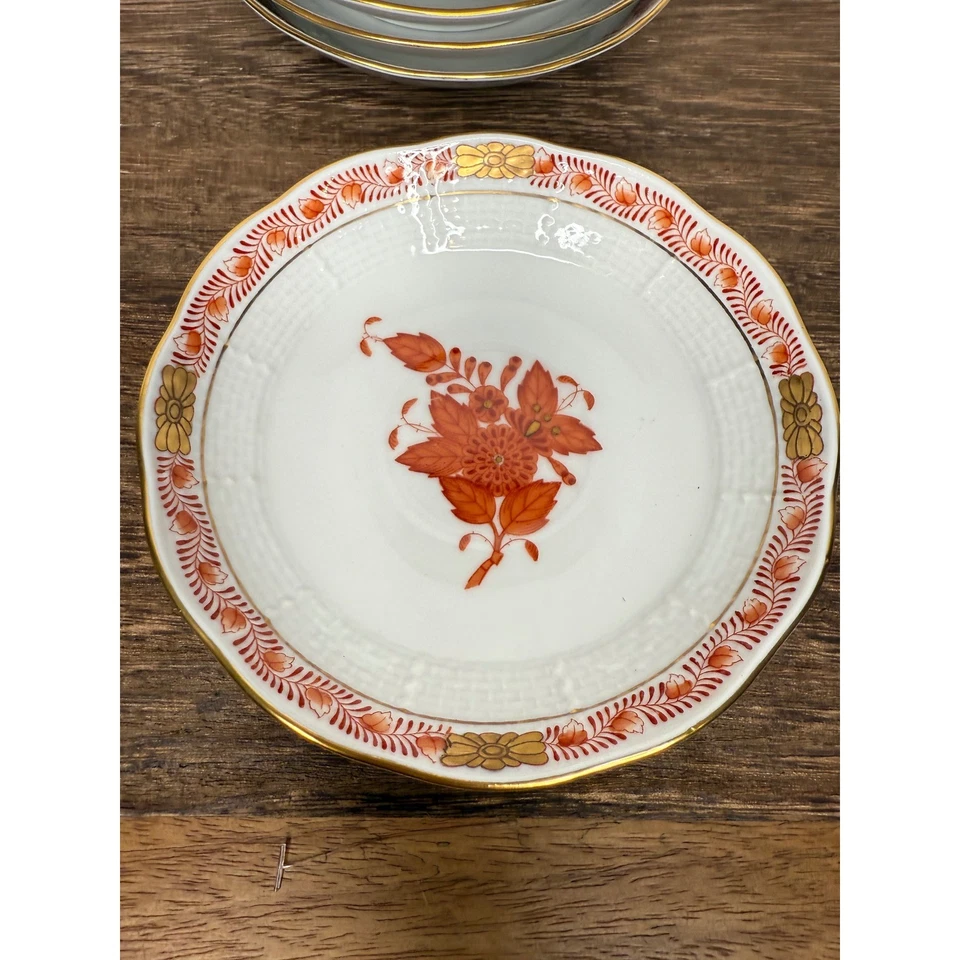 Lote de 8 platillos Herend Hungría porcelana óxido Demitasse 4,5" Foto 2 de 4