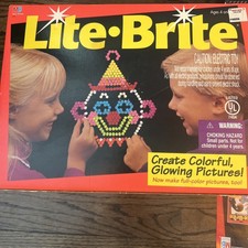 1994 Lite Brite Toy In Box Pegs And Unused And Used Paper Needs Bulb