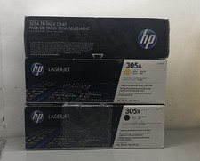 HP 305X 305A CE410X CE412A CE411A Toner Cartridge New, Sealed Set 3