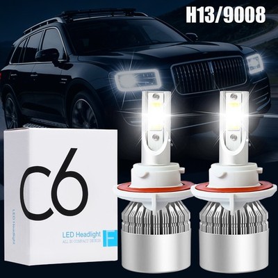2X H13 9008 Super Bright LED Headlight Bulbs Kit 660000LM 6000K White Hi-Lo Beam