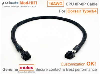  16AWG CPU 8-Pin Cable for Corsair RMe Series RM850e RM1200e - 70cm / 27 inch