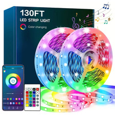 130ft Rgb Led Strip Lights Bluetooth App Remote Music Sync Color Changing 130ft Rgb Led Strip Lights Bluetooth App Remote Music Sync Color Changing