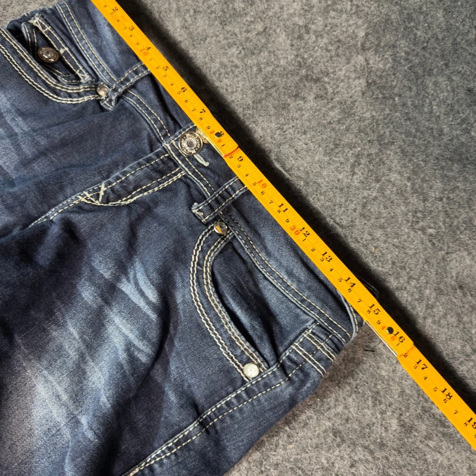 Wallflower Women's Bootcut Jeans Embellished Pockets Denim Y2K Size 29x30 FLAW - Image 2 of 4