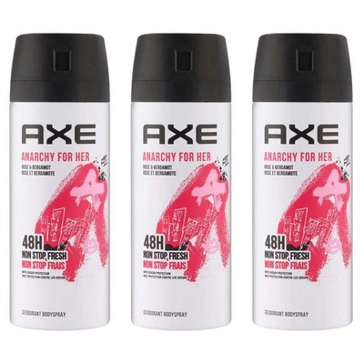 Axe Anarchy For Her Body Spray, Rose & Bergamot, 5 fl oz (3 Pack)