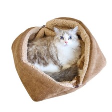 Self Warming Cat Bed for Cats Soft Plush Foldable Cat Bed for Indoor Cats