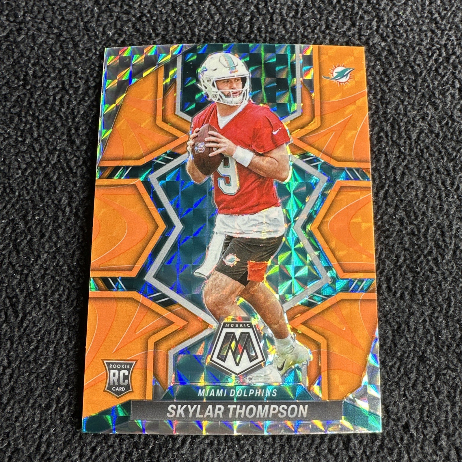 2022 Panini Mosaic Reactive Orange Prizm #366 Skylar Thompson RC Miami Dolphins